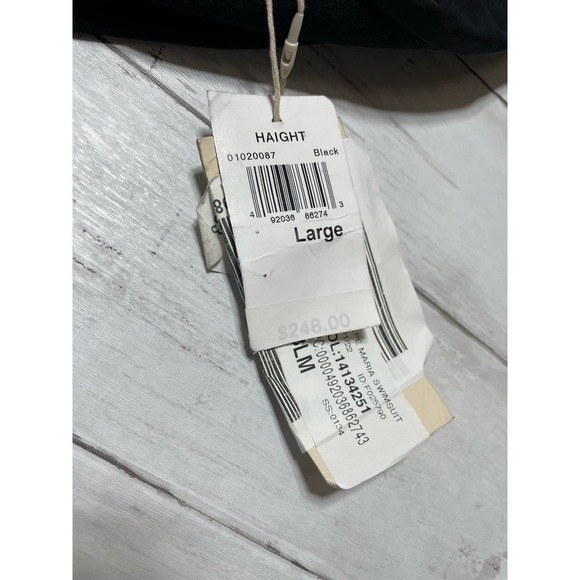 Haight women’s Maria Crepe Off The Shoulder One Piece Swimsuit bathingsuit black - Picture 8 of 12